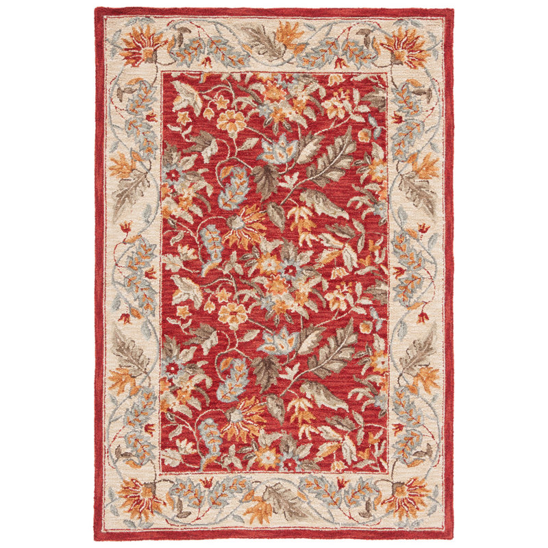 Lark Manor Hollander Handmade Red Rug & Reviews Wayfair